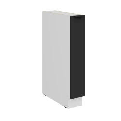 Szafka dolna 15 cm CALIA 15 D CARGO BB wysuwana z koszem CZARNY MAT/ BIAŁY z powłoką ANTI FINGERPRINT