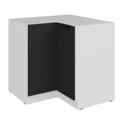 Szafka dolna narożna CALIA  90x90 cm 2F BB CZARNY MAT / BIAŁY z powłoką ANTI FINGERPRINT