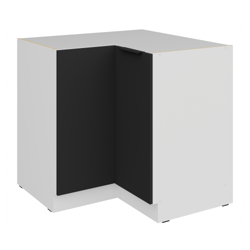 Przejdź do produktu Szafka dolna narożna CALIA  90x90 cm 2F BB CZARNY MAT / BIAŁY z powłoką ANTI FINGERPRINT