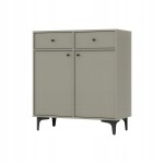 Komoda 2D 2 Szuflady SYDNEY1 - 84 x 94 x 41 EUCALIPTUS + Czarne akcenty