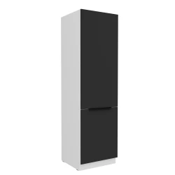 Szafka kuchenna słupek CALIA 60 DK-210 2F CZARNY MAT / BIAŁY z powłoką ANTI FINGERPRINT