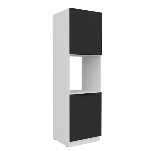 Przejdź do produktu Szafka kuchenna słupek CALIA 60 DP-210 2F CZARNY MAT / BIAŁY z powłoką ANTI FINGERPRINT