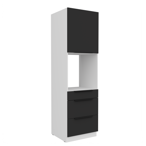 Przejdź do produktu Szafka kuchenna słupek CALIA 60 DPS-210 3S 1F CZARNY MAT / BIAŁY z powłoką ANTI FINGERPRINT