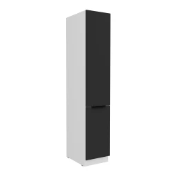 Szafka kuchenna słupek CALIA 40 DK-210 2F CZARNY MAT  / BIAŁY  z powłoką ANTI FINGERPRINT