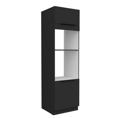 Przejdź do produktu Szafka kuchenna słupek CALIA 60 DPM-210 2F CZARNY MAT / CZARNY z powłoką ANTI FINGERPRINT