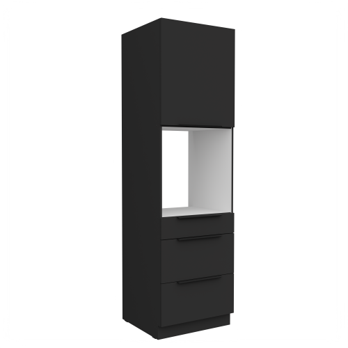 Przejdź do produktu Szafka kuchenna słupek CALIA 60 DPS-210 3S 1F CZARNY MAT / CZARNY  z powłoką ANTI FINGERPRINT