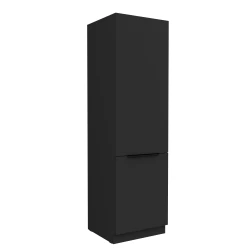 Szafka kuchenna słupek CALIA 60 DK-210 2F CZARNY MAT / CZARNY z powłoką ANTI FINGERPRINT