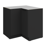 Szafka dolna narożna CALIA  90x90 cm 2F BB CZARNY MAT / CZARNY z powłoką ANTI FINGERPRINT