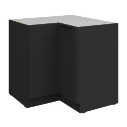 Szafka dolna narożna CALIA  90x90 cm 2F BB CZARNY MAT / CZARNY z powłoką ANTI FINGERPRINT