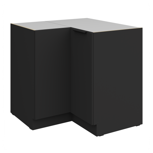 Przejdź do produktu Szafka dolna narożna CALIA  90x90 cm 2F BB CZARNY MAT / CZARNY z powłoką ANTI FINGERPRINT