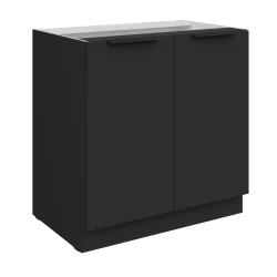 Szafka dolna CALIA 80 D 2F BB CZARNY MAT / CZARNY z powłoką ANTI FINGERPRINT