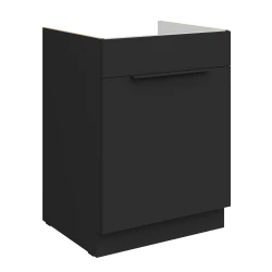 Szafka dolna CALIA 60 ZL 1S BB zabudowa pod zlew CZARNY MAT / CZARNY z powłoką ANTI FINGERPRINT
