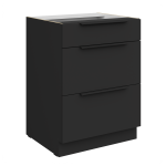 Szafka dolna CALIA 60 D 3S PREMIUM BOX - CZARNY MAT / CZARNY  z powłoką ANTI FINGERPRINT