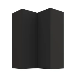 Szafka górna narożna 60 x 60 cm CALIA GN-90 2F (90°) CZARNY MAT / CZARNY z powłoką ANTI FINGERPRINT