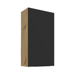 Szafka górna 60 cm CALIA 60 G - 108 1F CZARNY MAT / DĄB ARTISAN z powłoką ANTI FINGERPRINT