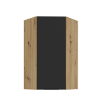 Szafka górna narożna 60 x 60 cm CALIA GN-108 1F (45°) CZARNY MAT / DĄB ARTISAN z powłoką ANTI FINGERPRINT