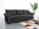 Kanapa rozkładana, sofa ROSI z funkcją spania, wybór tkanin/ grafit PREMIUM