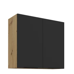 Szafka górna 80 cm CALIA 80 G-72 2F CZARNY MAT / DĄB ARTISAN z powłoką ANTI FINGERPRINT