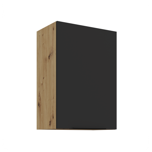 Przejdź do produktu Szafka górna 50 cm CALIA 50 G-72 1F BB CZARNY MAT / DĄB ARTISAN z powłoką ANTI FINGERPRINT