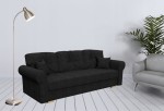Kanapa rozkładana, sofa ROSI z funkcją spania, wybór tkaniny / czarny kolor