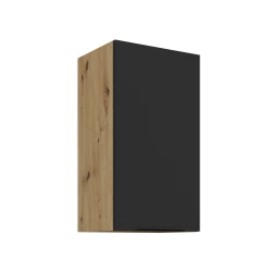 Szafka górna 40cm CALIA 40 G-72 1F CZARNY MAT / DĄB ARTISAN z powłoką ANTI FINGERPRINT