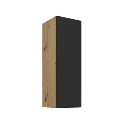 Szafka górna 30cm CALIA 30 G-90 1F CZARNY MAT / DĄB ARTISAN  z powłoką ANTI FINGERPRINT