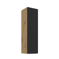 Szafka górna 30cm CALIA 30 G-108 1F CZARNY MAT / DĄB ARTISAN z powłoką ANTI FINGERPRINT