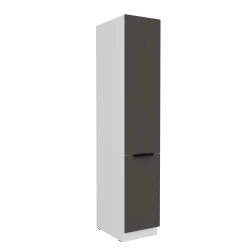 Szafka kuchenna słupek CALIA 40 DK-210 2F GRAFIT MAT  / BIAŁY z powłoką ANTI FINGERPRINT