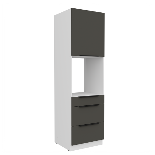 Przejdź do produktu Szafka kuchenna słupek CALIA 60 DPS-210 3S 1F GRAFIT MAT / BIAŁY z powłoką ANTI FINGERPRINT