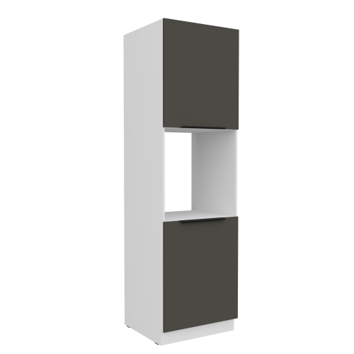 Przejdź do produktu Szafka kuchenna słupek CALIA 60 DP-210 2F GRAFIT MAT / BIAŁY z powłoką ANTI FINGERPRINT