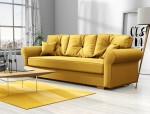 Kanapa rozkładana, sofa ROSI z funkcją spania, wybór tkanin/ żółty, miodowy