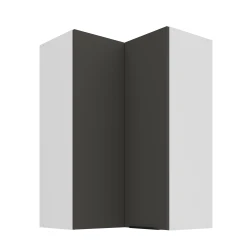 Szafka górna narożna 60 x 60 cm CALIA GN-90 2F (90°) GRAFIT / BIAŁY z powłoką ANTI FINGERPRINT