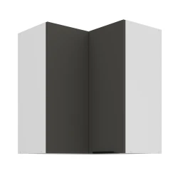 Szafka górna narożna 60 x 60 cm CALIA GN-72 2F (90°) GRAFIT / BIAŁY z powłoką ANTI FINGERPRINT