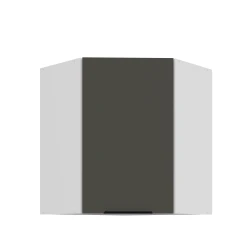 Szafka górna narożna 60 x 60 cm CALIA GN-72 1F (45°) GRAFIT / BIAŁY z powłoką ANTI FINGERPRINT