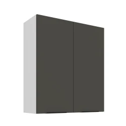 Szafka górna 80 cm CALIA 80 G-90 2F GRAFIT / BIAŁY z powłoką ANTI FINGERPRINT