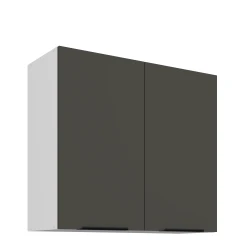Szafka górna 80 cm CALIA 80 G-72 2F GRAFIT  / BIAŁY z powłoką ANTI FINGERPRINT