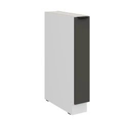 Szafka dolna 15 cm CALIA 15 D CARGO BB wysuwana z koszem GRAFIT / BIAŁY z powłoką ANTI FINGERPRINT