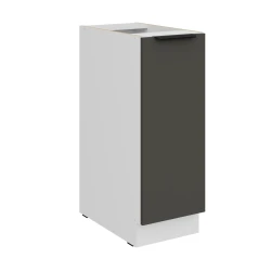 Szafka dolna 30 cm CALIA 30 D CARGO BB wysuwana z koszem GRAFIT / BIAŁY z powłoką ANTI FINGERPRINT