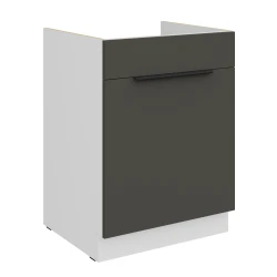 Szafka dolna CALIA 60 ZL 1S BB zabudowa pod zlew GRAFIT / BIAŁY z powłoką ANTI FINGERPRINT