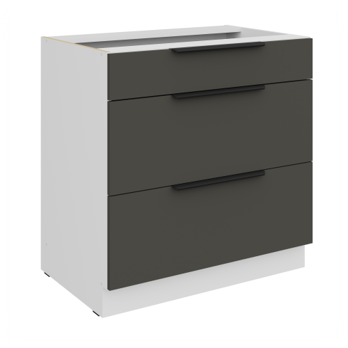 Przejdź do produktu Szafka dolna CALIA 80 D 3S PREMIUM BOX GRAFIT / BIAŁY z powłoką ANTI FINGERPRINT