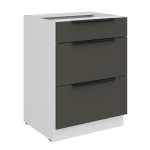 Szafka dolna CALIA 60 D 3S PREMIUM BOX - GRAFIT / BIAŁY z powłoką ANTI FINGERPRINT