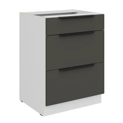 Szafka dolna CALIA 60 D 3S PREMIUM BOX - GRAFIT / BIAŁY z powłoką ANTI FINGERPRINT