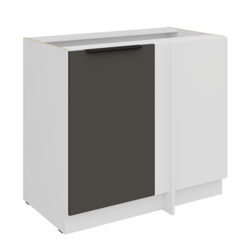 Przejdź do produktu Szafka dolna narożna CALIA 105 ND 1F BB GRAFIT / BIAŁY z powłoką ANTI FINGERPRINT