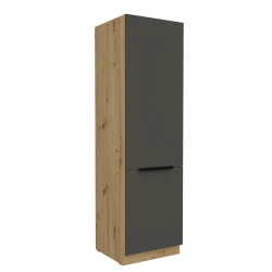 Szafka kuchenna słupek CALIA 60 DK-210 2F GRAFIT MAT / DĄB ARTISAN z powłoką ANTI FINGERPRINT