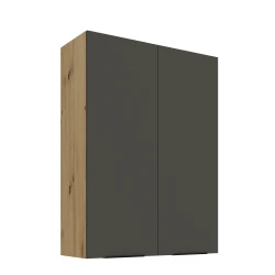 Szafka górna 80 cm CALIA 80 G-108 2F GRAFIT MAT / DĄB ARTISAN z powłoką ANTI FINGERPRINT