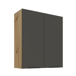 Szafka górna 80 cm CALIA 80 G-90 2F GRAFIT MAT / DĄB ARTISAN z powłoką ANTI FINGERPRINT