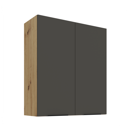 Przejdź do produktu Szafka górna 80 cm CALIA 80 G-90 2F GRAFIT MAT / DĄB ARTISAN z powłoką ANTI FINGERPRINT