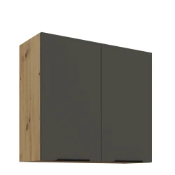 Szafka górna 80 cm CALIA 80 G-72 2F GRAFIT MAT / DĄB ARTISAN z powłoką ANTI FINGERPRINT