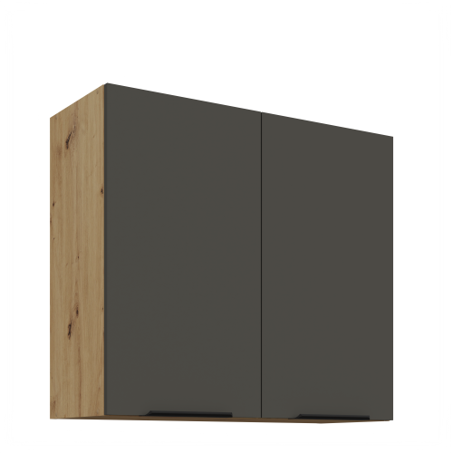 Przejdź do produktu Szafka górna 80 cm CALIA 80 G-72 2F GRAFIT MAT / DĄB ARTISAN z powłoką ANTI FINGERPRINT