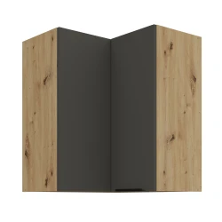 Szafka górna narożna 60 x 60 cm CALIA GN-72 2F (90°) GRAFIT MAT / DĄB ARTISAN z powłoką ANTI FINGERPRINT